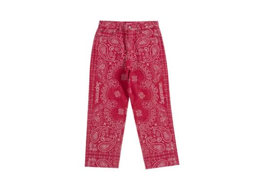 Supreme Bandana Jacquard Baggy Jean Red