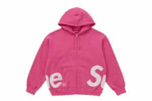 Supreme Big Logo Zip Up Hooded Sweatshirt Magenta