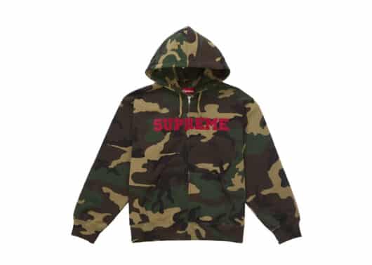 Supreme-Collegiate-Applique-Zip-Up-Hooded-Sweatshirt-Woodland-Camo