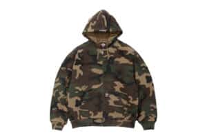 Supreme Dickies Quilted Lined Zip Up Hooded Sweatshirt (FW25) Woodland Camo 1