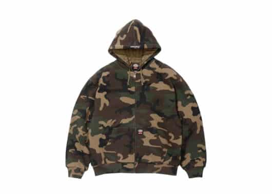 Supreme Dickies Quilted Lined Zip Up Hooded Sweatshirt (FW25) Woodland Camo 1