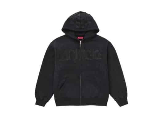 Supreme-Leather-Applique-Zip-Up-Hooded-Sweatshirt-Black