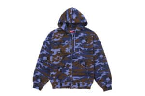 Supreme Small Box Zip Up Hooded Sweatshirt (SS25) Blue Camo