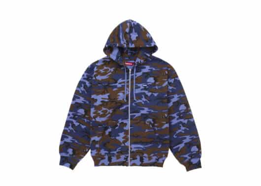 Supreme Small Box Zip Up Hooded Sweatshirt (SS25) Blue Camo