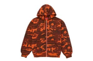 Supreme Small Box Zip Up Hooded Sweatshirt (SS25) Bright Orange Camo