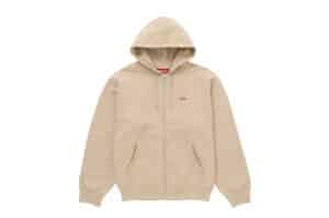 Supreme Small Box Zip Up Hooded Sweatshirt (SS25) Tan