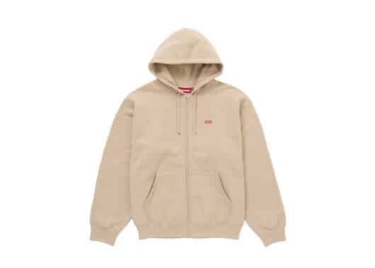 Supreme Small Box Zip Up Hooded Sweatshirt (SS25) Tan