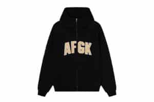A-Few-Good-Kids-Badge-Embroidery-Stand-up-Collar-Zip-Up-Hoodie-Black