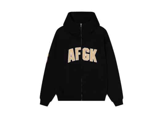 A-Few-Good-Kids-Badge-Embroidery-Stand-up-Collar-Zip-Up-Hoodie-Black