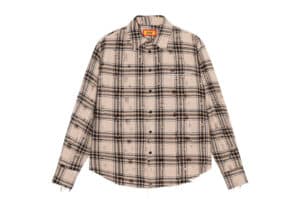 A Few Good Kids Distressed Plaid Shirt Natural