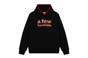 A Few Good Kids Ethnic Embroidered Contrast Logo Hoodie Black