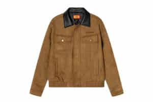 A Few Good Kids Heavy Leather Collar Suede Jacket Brown