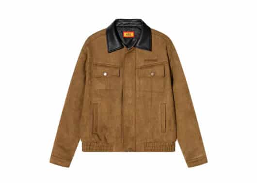 A Few Good Kids Heavy Leather Collar Suede Jacket Brown