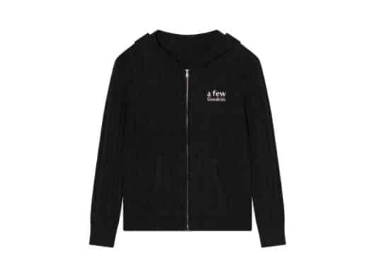 A Few Good Kids Hemp Pattern Hooded Jacket Black