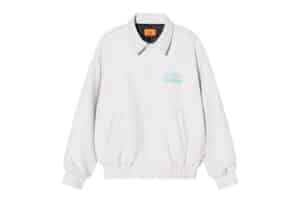 A Few Good Kids Logo Ring Embroidery Suede Jacket White