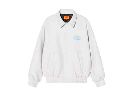 A Few Good Kids Logo Ring Embroidery Suede Jacket White