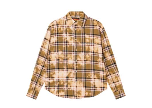 A Few Good Kids Tie-dye Plaid Shirt Yellow