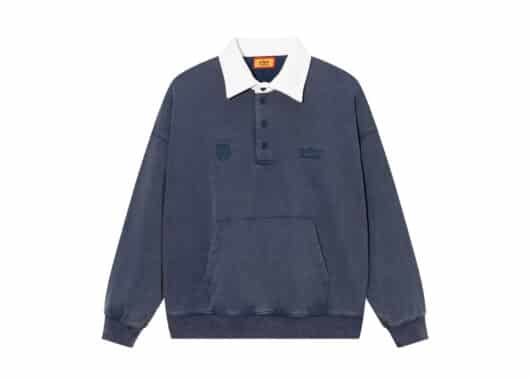 A Few Good Kids Washed Embroidered Collar Crewneck Blue