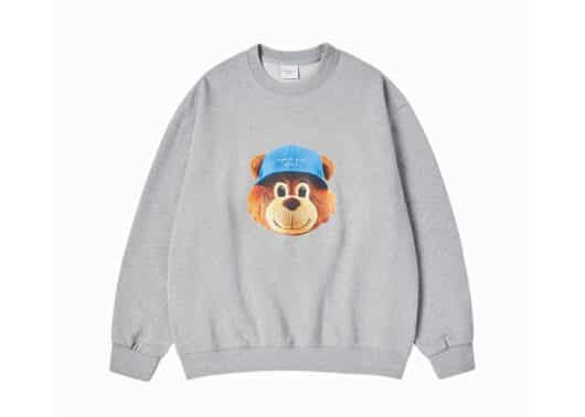ADLV-3D-AC-Bear-Face-Crewneck-Grey