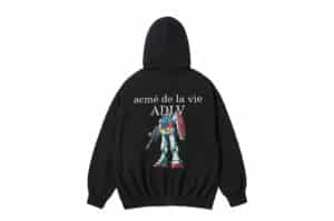 ADLV Mobile Suit Gundam Basic Logo Zip Up Hoodie Black Back View
