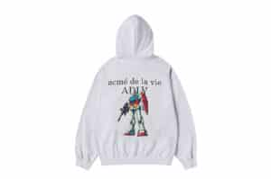 ADLV Mobile Suit Gundam Basic Logo Zip Up Hoodie White Back View