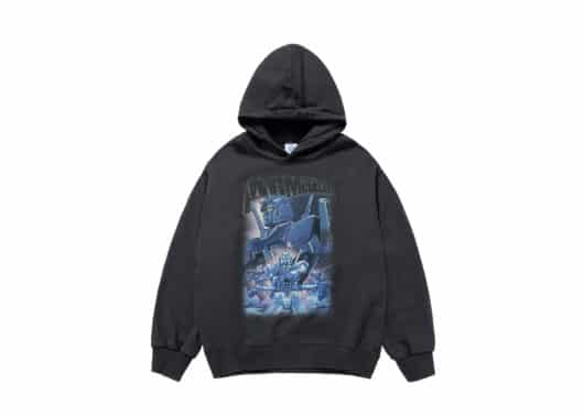 ADLV Mobile Suit Gundam Operation V Bio Washing Hoodie Charcoal Front View