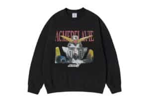ADLV Mobile Suit Gundam Wing Portrait Crewneck Black Front View