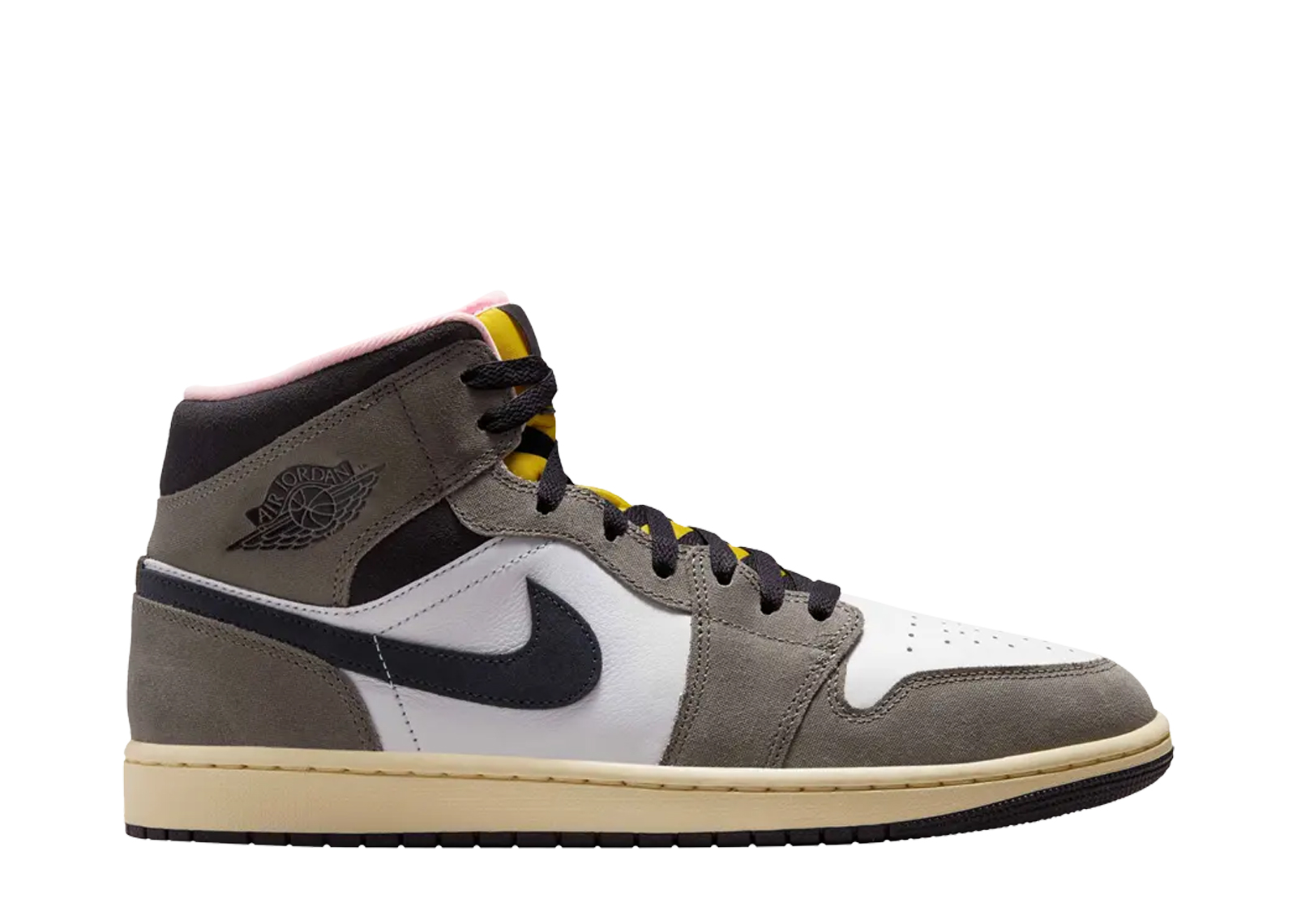 Air Jordan 1 Mid SE White Cave Stone Front View