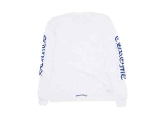 Chrome Hearts Neck Logo Long Sleeve Tee White Blue Back View