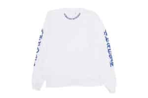 Chrome Hearts Neck Logo Long Sleeve Tee White Blue Front View