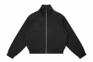 Haonanhuang-Fleece-Lined-Spacer-Cotton-Zip-Up-Black-H703