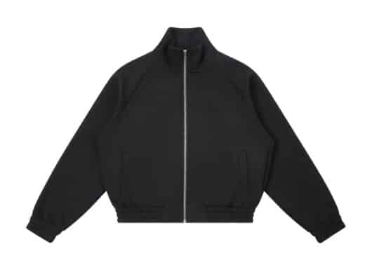Haonanhuang-Fleece-Lined-Spacer-Cotton-Zip-Up-Black-H703