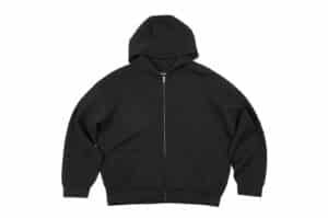 Haonanhuang-Structured-Cotton-Blend-Zip-Up-Hoodie-Black-H797