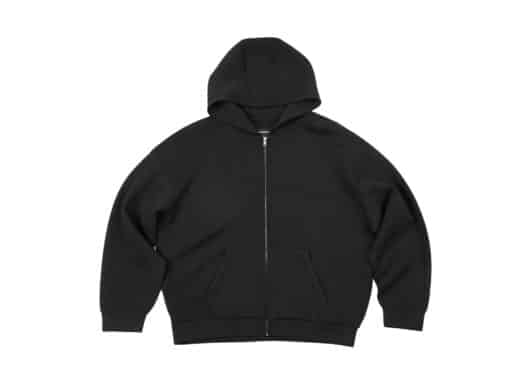 Haonanhuang-Structured-Cotton-Blend-Zip-Up-Hoodie-Black-H797