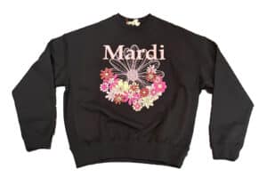 Mardi-Mercredi-Flowermardi-Jardin-Crewneck-Black-Palepink