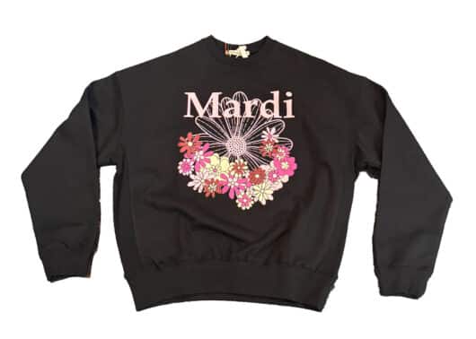Mardi-Mercredi-Flowermardi-Jardin-Crewneck-Black-Palepink