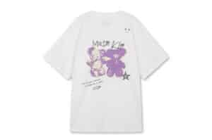 Matin Kim Animal Graffiti Graphic Oversize Top White TS202