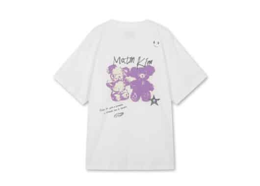 Matin Kim Animal Graffiti Graphic Oversize Top White TS202