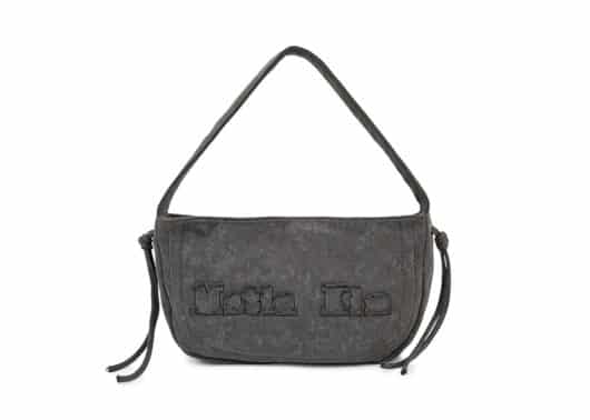 Matin-Kim-Applique-Logo-Jersey-Shoulder-Bag-Charcoal-BG042