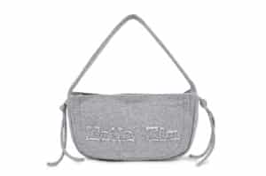Matin Kim Applique Logo Jersey Shoulder Bag Grey BG042