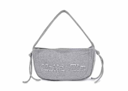 Matin Kim Applique Logo Jersey Shoulder Bag Grey BG042
