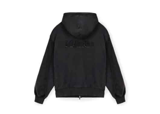Matin Kim Back Logo Washed Hoody Zip Up Charcoal JP534 (M) Back View