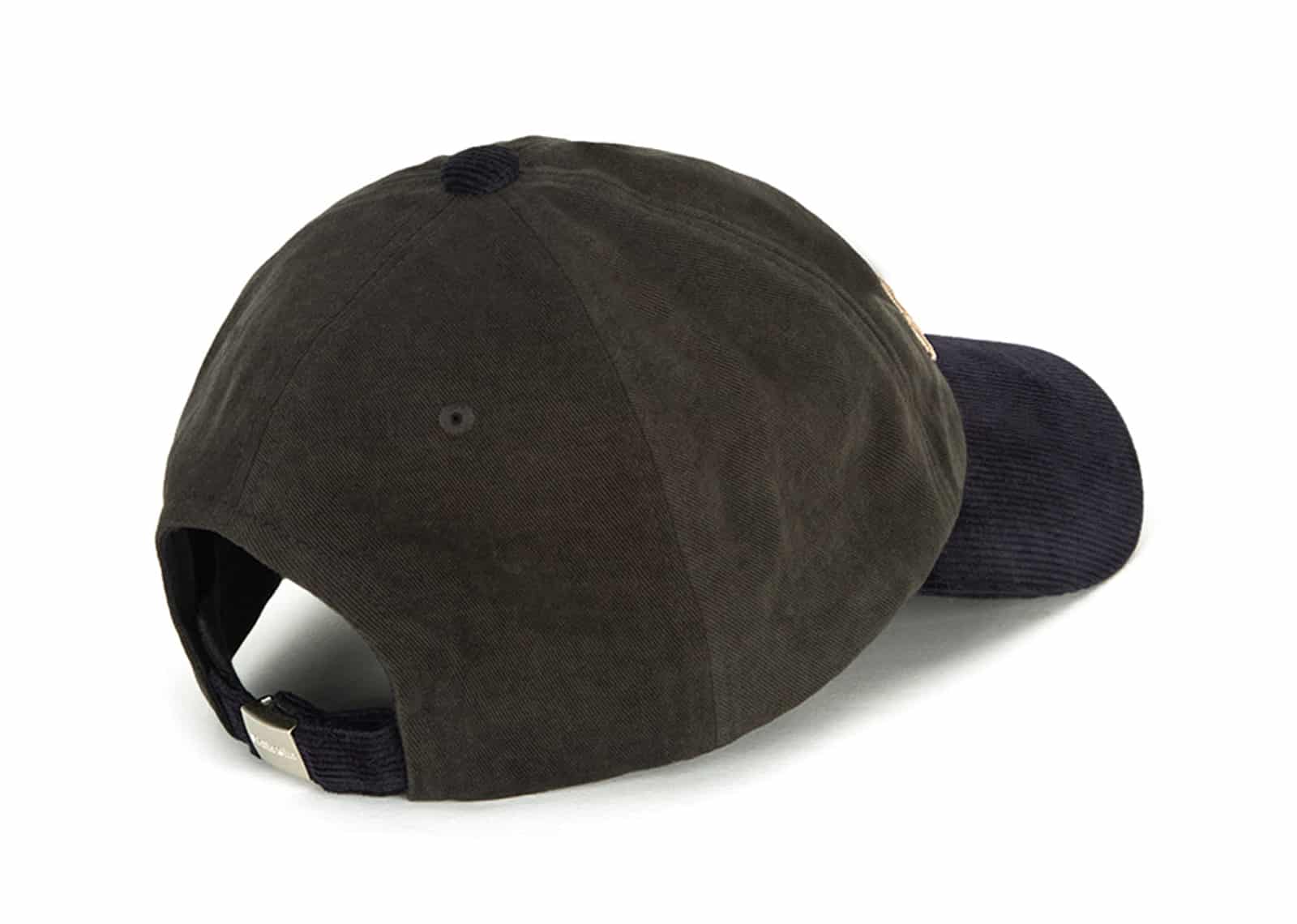 Matin Kim Classic Logo Corduroy Brim Ball Cap Navy HT031 Back View