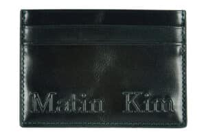 Matin Kim Embossed Logo Card Wallet Dark Green WL020