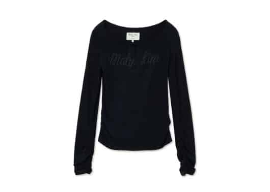 Matin-Kim-Henly-Neck-Shirring-Top-Black-TS064