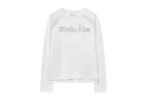Matin Kim Lettering Graphic Long Sleeve Top White TS061 (W)