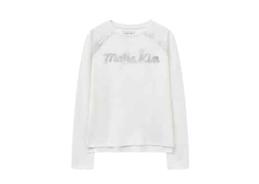 Matin Kim Lettering Graphic Long Sleeve Top White TS061 (W)