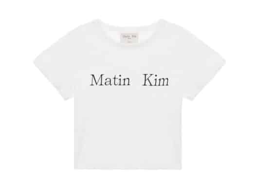 Matin Kim Logo Crop Top White TS741