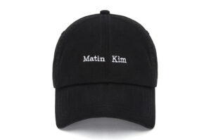 Matin Kim Mini Logo Ball Cap Black HT042 Front View