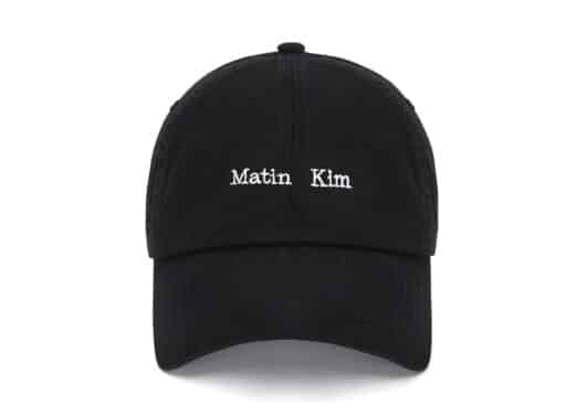 Matin Kim Mini Logo Ball Cap Black HT042 Front View